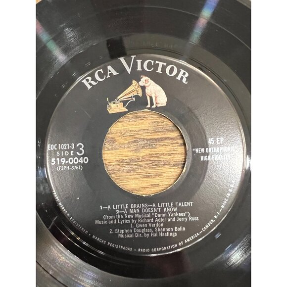 Damn Yankees Vinyl Rca Victor 45 EP Record Musical 3 Sides 6 Songs Set - Picture 4 of 11
